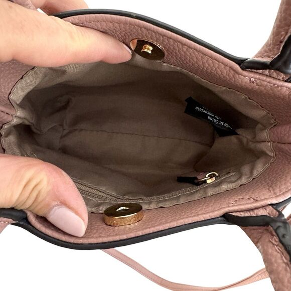 Nanette Lepore Mini Crossbody Bag Blush Pink Vegan Preppy Classic Minimal - Picture 9 of 16